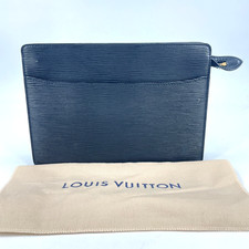 Auth LOUIS VUITTON Epi Noir Pochette Homme M52522 Clutch Bag Made in France