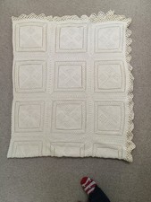 Vintage Crochet Double Bedspread Very Heavy 240 Cm X 210 Cm