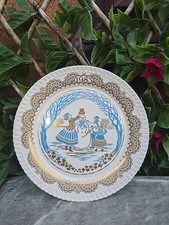 Vintage 1983 Spode China Christmas Pastimes No 2 "Snowman" Plate 8" Blue Gold