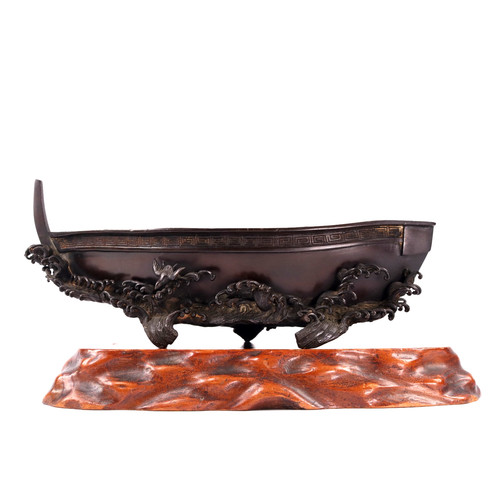 Japanese bronze usubata boat - japanese,