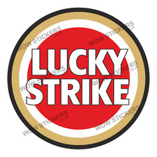 Red Lucky Strike Motorbike Stickers Car Window Tank (Choose size/Quantity)