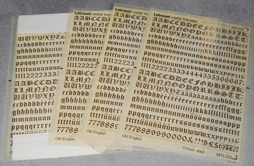 Full sheets of letraset - 4,