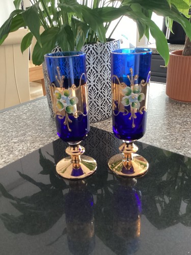 Cobalt blue vases - ,, gold
