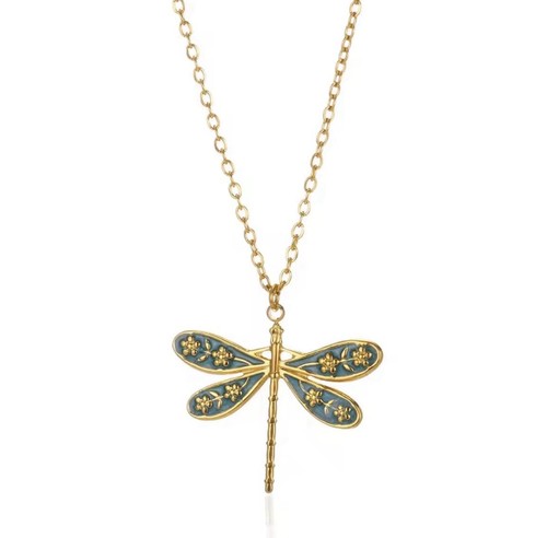Dragonfly necklace stainless - dragonfly,