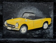 Honda S800 Original Oil Painting Picture S600 Convertible Coupe Car Vehicle S 800