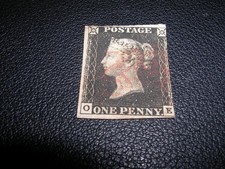 GB Stamp 1d black, plus