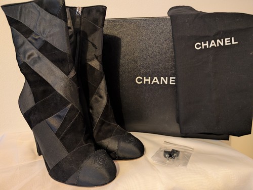 Chanel black suede and - black,