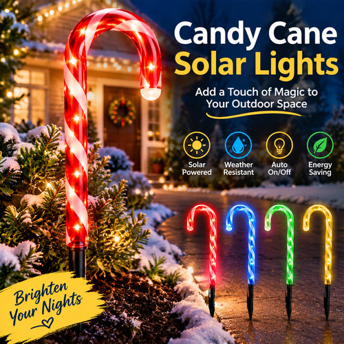Candy cane christmas lights - candy, 4