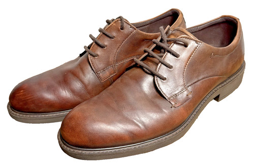 Ecco brown leather derby size - brown,