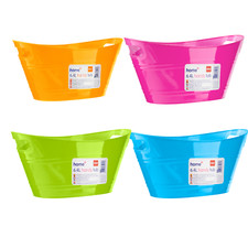 6.4L Plastic Ice Bucket Cooler Bowl Flex BBQ Summer Beach Party Drinks Beer Wine