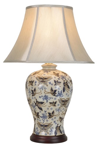Ivory ceramic lamp oriental - ivory,