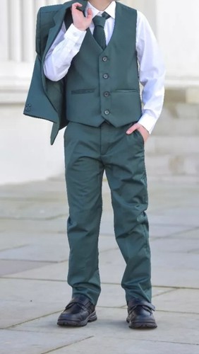 Boys suits dark green suit - green,