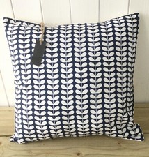 CUSHION COVER USING ORLA KIELY WHALE NAVY BLUE DARK INK CHRISTMAS TINY STEM z