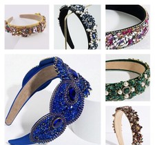 Crystal Headband Rhinestone Gem Women Zirconia  Wedding UK Luxury Diamante Hair