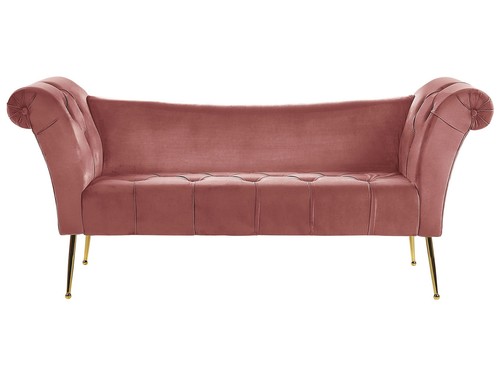 Velvet chaise lounge pink - velvet,