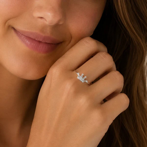 Crown moissanite ring - crown, •