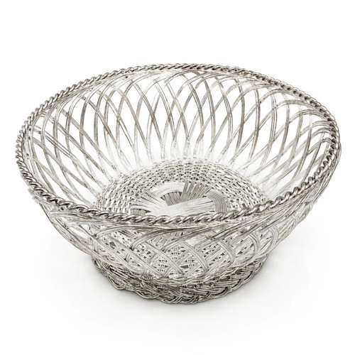 Vintage basket woven silver - vintage,