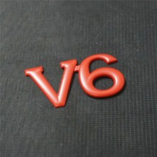 1x Matte Red V6 Metal Decal