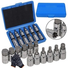 Uk Allen Key / Hex Bit Socket Set 12pc 1/2" Drive Metric 5mm To 22mm - H5 To H22