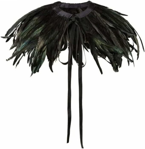 Black green feather hand made - green,
