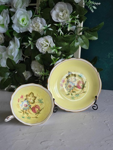 Paragon yellow tea cup - paragon, saucer