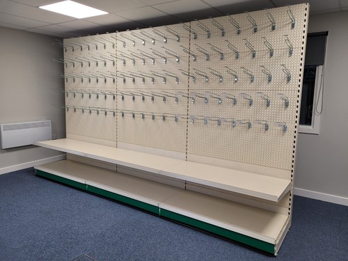 Retail shop shelving run - shelving, of