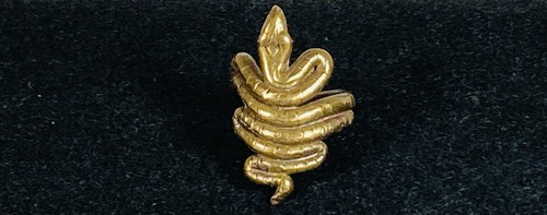 Vintage 1970s brass snake ring - brass,