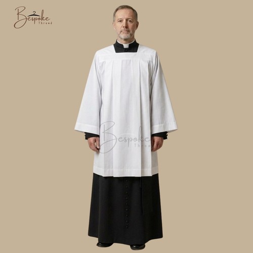 White catholic clergy surplice - white,