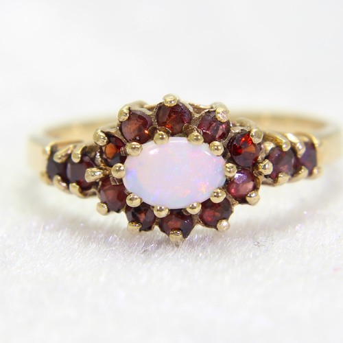 Vintage opal garnet cluster - vintage, &