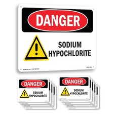 Sodium Hypochlorite OSHA Danger Sign Metal, Plastic, Or Decal - 5 or 10 Pack