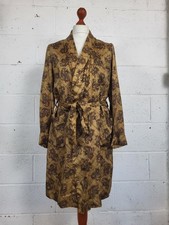 Vintage Mens 60's Desmond Smoking Jacket Night Robe Gown Gold Paisley 40/42" M