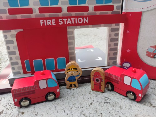 Wooden fire station playset - station, by