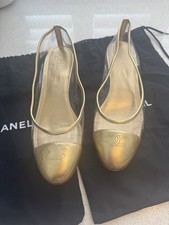 Chanel Gold Cap Toe Ballet