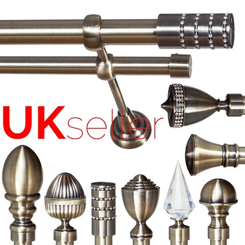 Metal double curtain pole rail - pole,