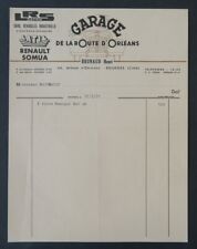 Invoice 1958 BOURGES GARAGE ROUTE D'ORLEANS LATIL RENAULT automobilia 45