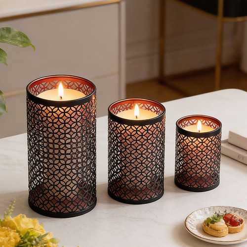 Metal candle holders set - of, 3