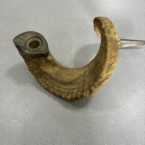 Rams horn candle holder brass - horn,