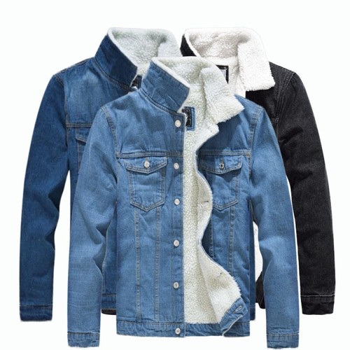 Mens denim winter thick fur - denim,