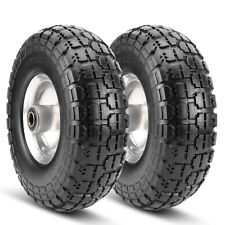 10" Solid Rubber Tyre Wheel Flat Free Tires 4.10/3.50 Truck Trolley 300lbs Load