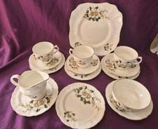 Vintage Arklow Fine Irish Bone China Part Tea Set 15pc Duchess DUC79 Pattern