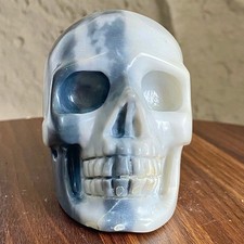 Crystal Skull Carving - Natural Taiji Stone Sculpture Balance Energy - 1.6LB