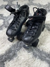 Riedell R3 Cayman Black Quad Roller Skates Derby Size 6/6.5-7W SureGrip Aerobic