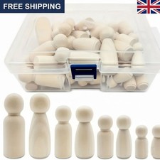 50Pcs Painted Wooden Peg Dolls