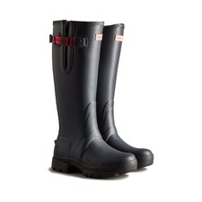 Hunter Balmoral Adjustable Rubber Women's Navy/Peppercorn Wellington Boots