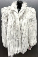 Vintage Faux Fur Coat 14 White