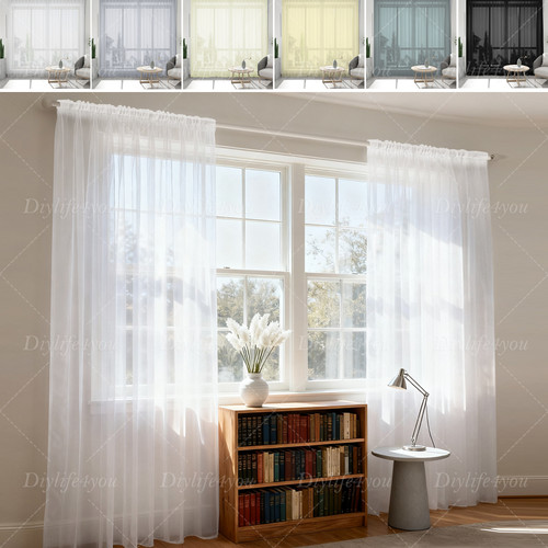 Pair voile curtains - panels),