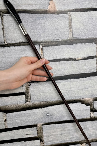 Plaited leather show - cane,
