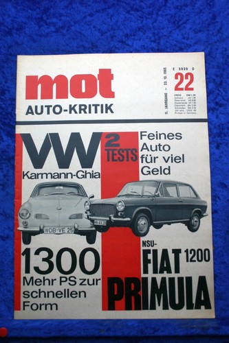 Mot karmann ghia 1300 - 22/65, vw