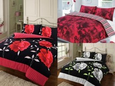 Floral Duvet Cover with Pillow Case Quilt Cover Bedding Set Single Double King