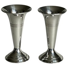 Vintage Arthur Price of England Pair Of Silver Plated Spill Bud Vases 4inch Tall